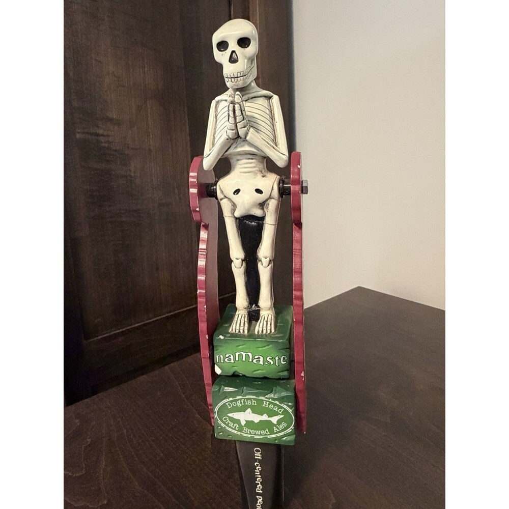 Dogfish Head Namaste Swivel Beer Tap Handle Skeleton Head Craft Brew Rare